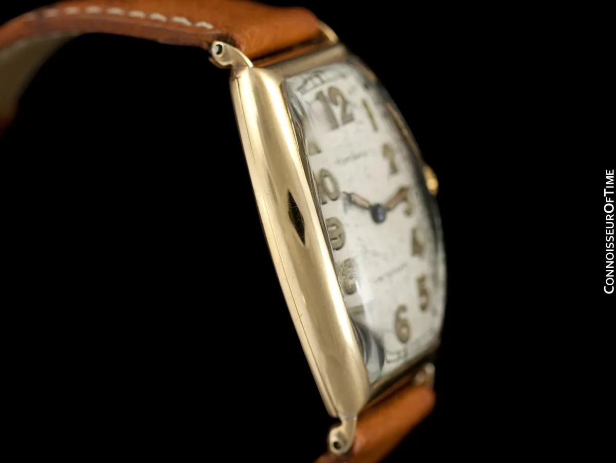 1920's Tiffany & Co. Vintage Art Deco Large Mens Watch - 18K Gold