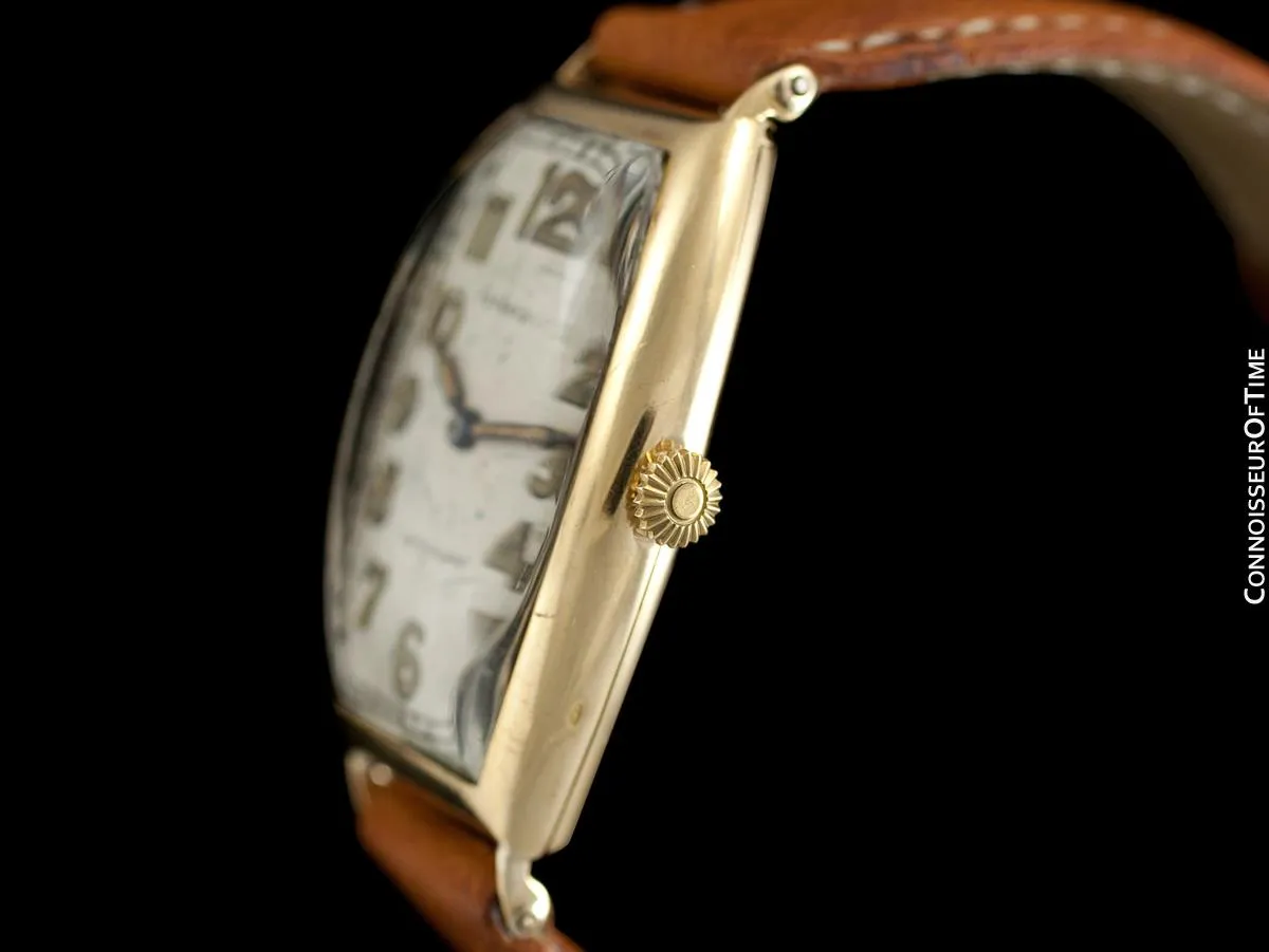 1920's Tiffany & Co. Vintage Art Deco Large Mens Watch - 18K Gold