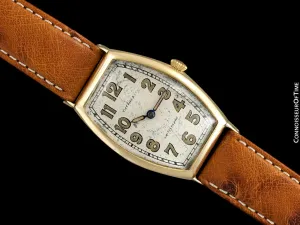 1920's Tiffany & Co. Vintage Art Deco Large Mens Watch - 18K Gold