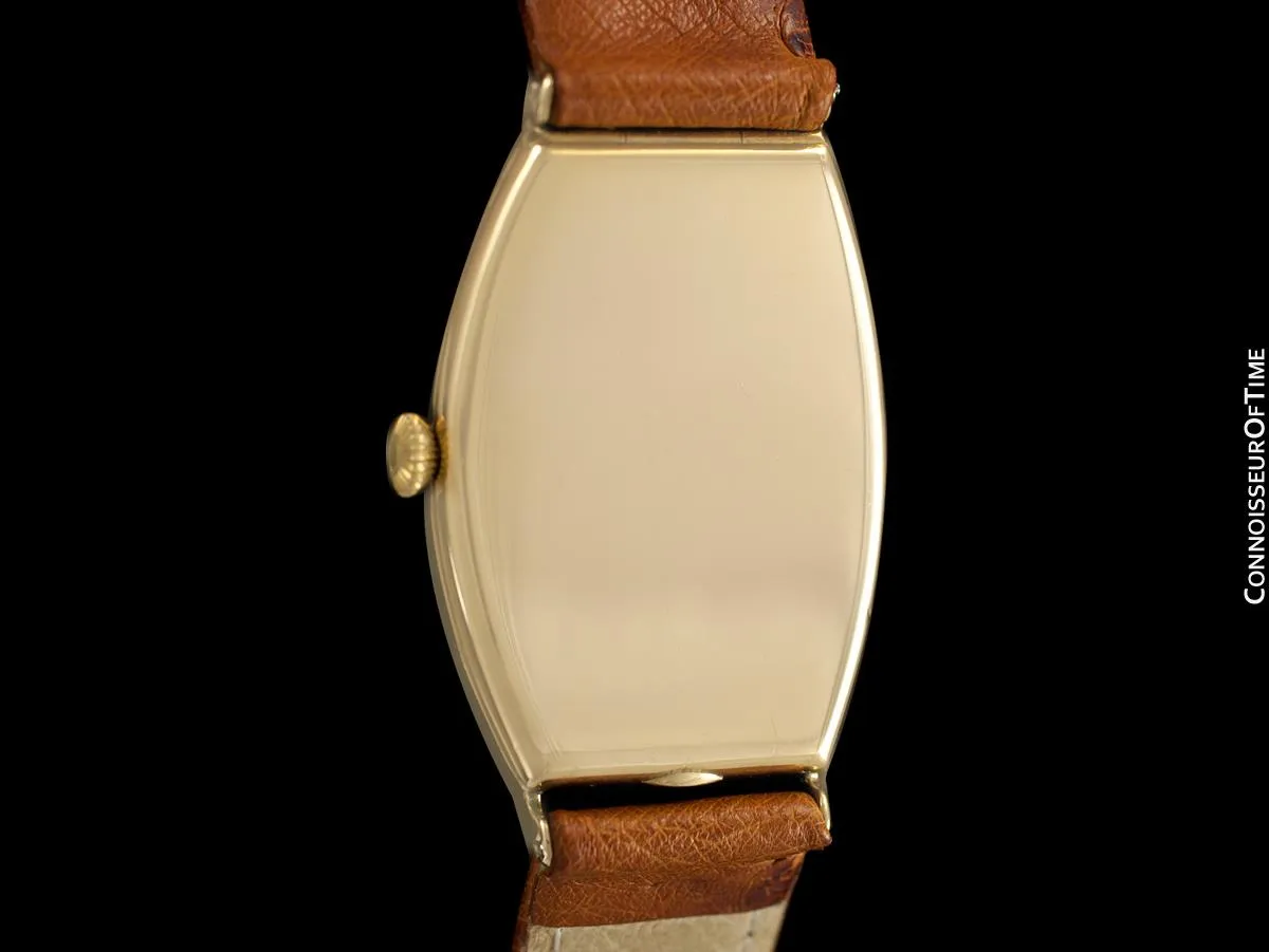 1920's Tiffany & Co. Vintage Art Deco Large Mens Watch - 18K Gold