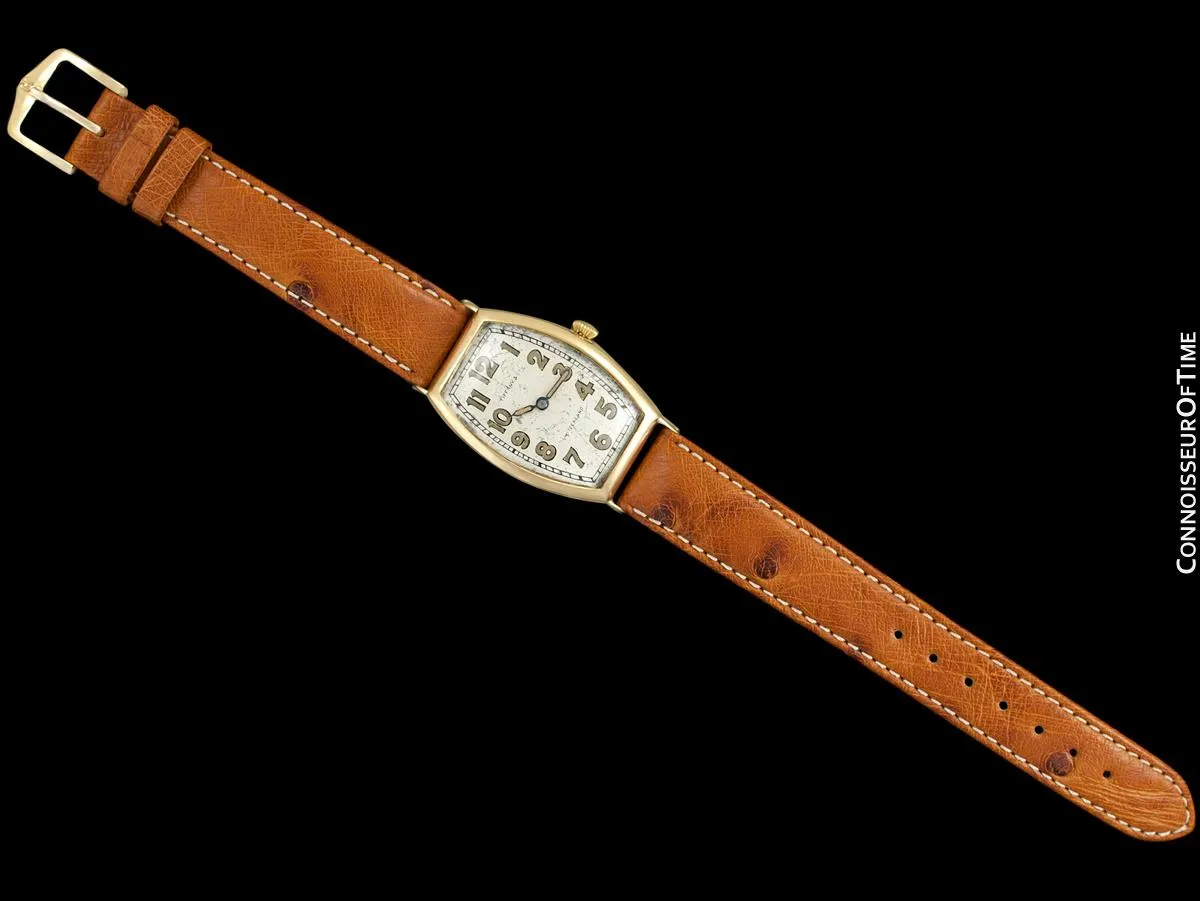 1920's Tiffany & Co. Vintage Art Deco Large Mens Watch - 18K Gold