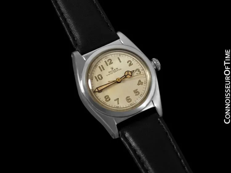 1941 Rolex Vintage Mens WWII Era Bubble Bubbleback, Ref. 2940, Stainless Steel - Very Fine & Rare