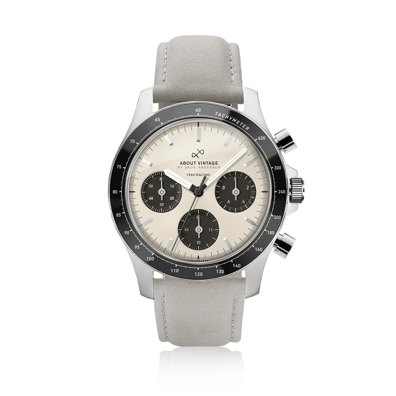 1960 Racing Chronograph, Steel / Off White & Black