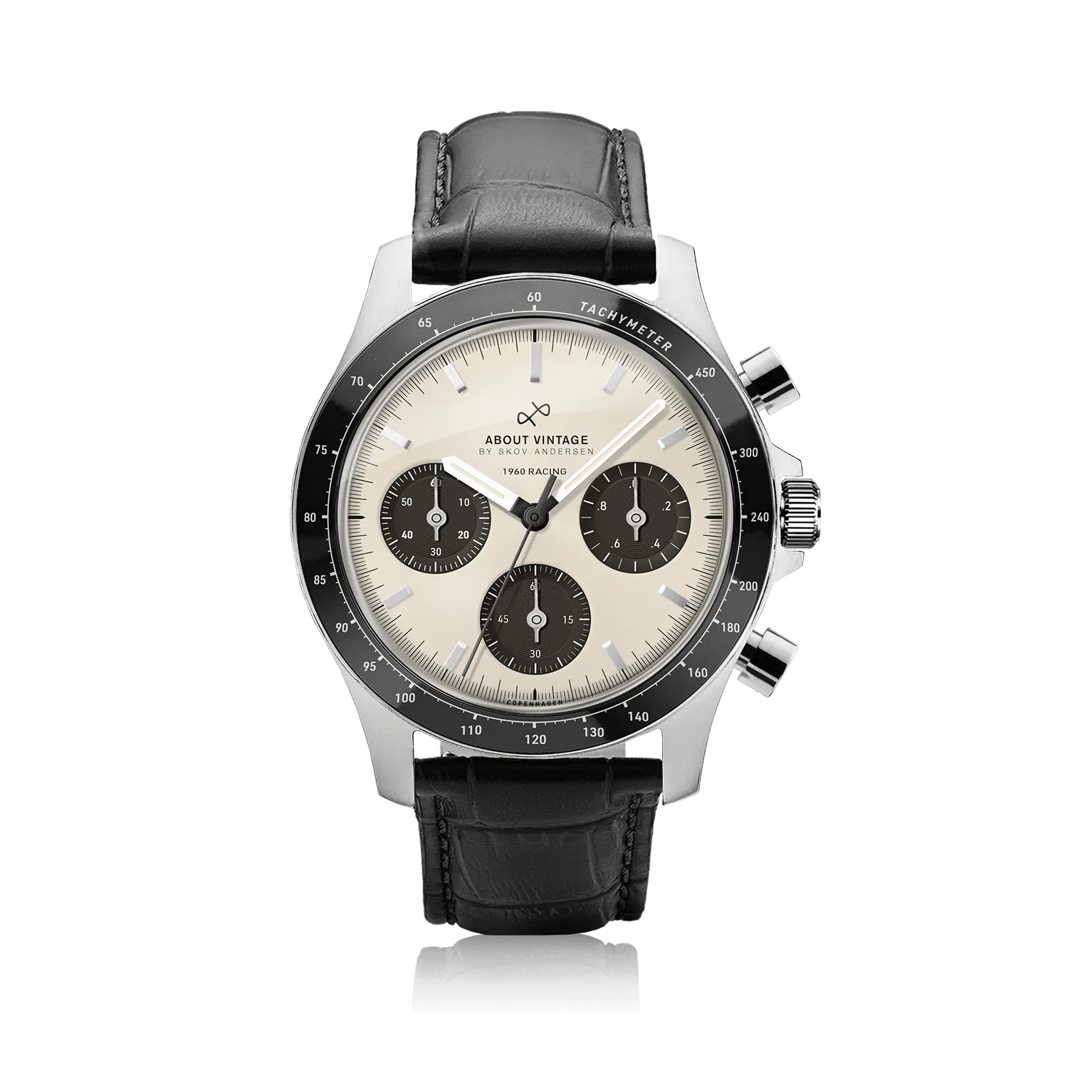 1960 Racing Chronograph, Steel / Off White & Black