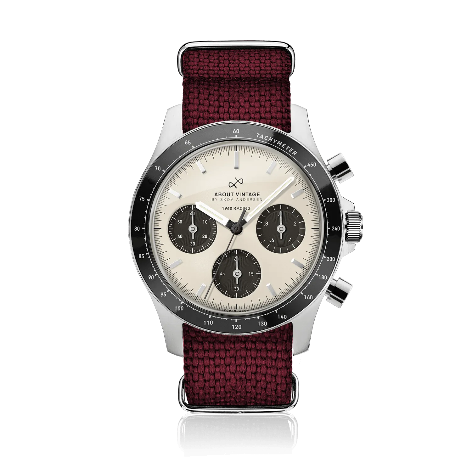 1960 Racing Chronograph, Steel / Off White & Black