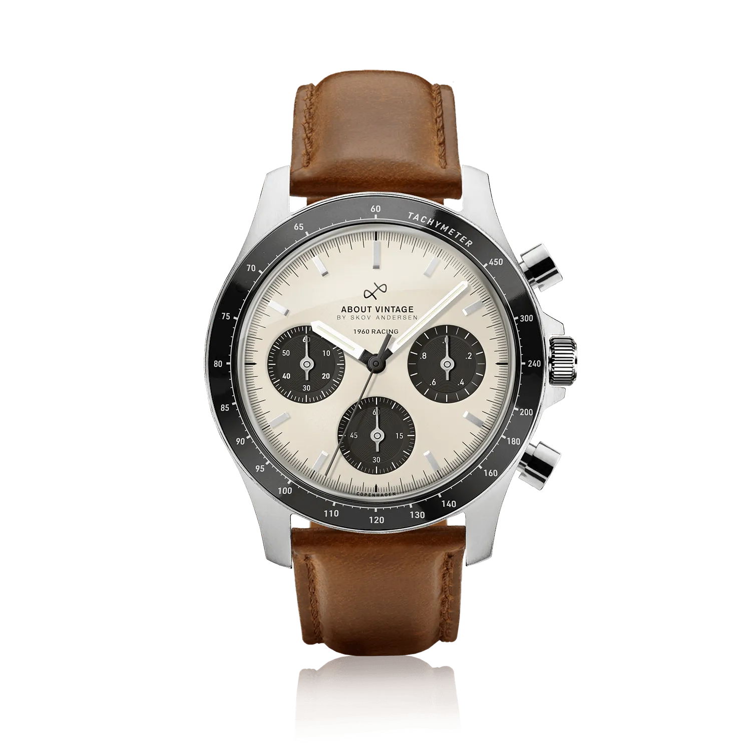 1960 Racing Chronograph, Steel / Off White & Black