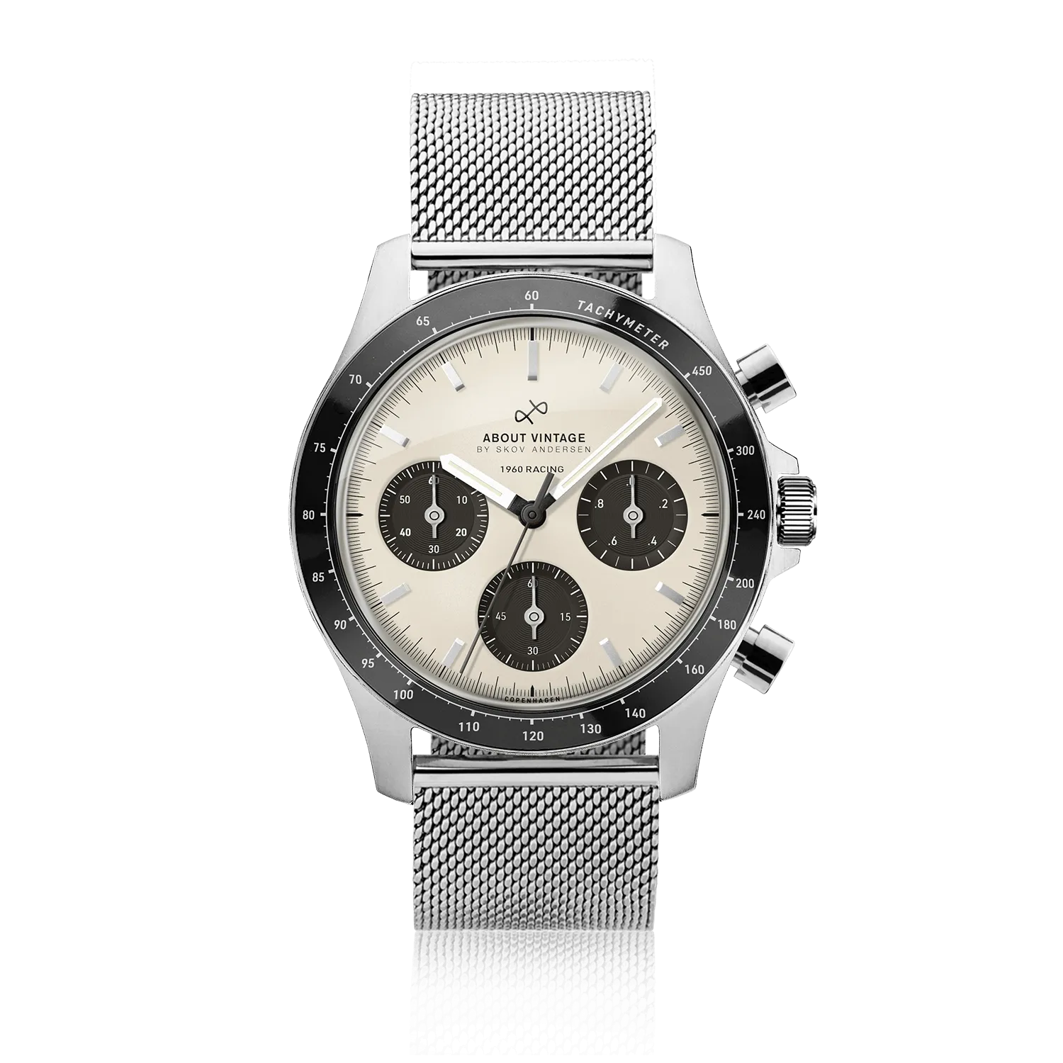 1960 Racing Chronograph, Steel / Off White & Black