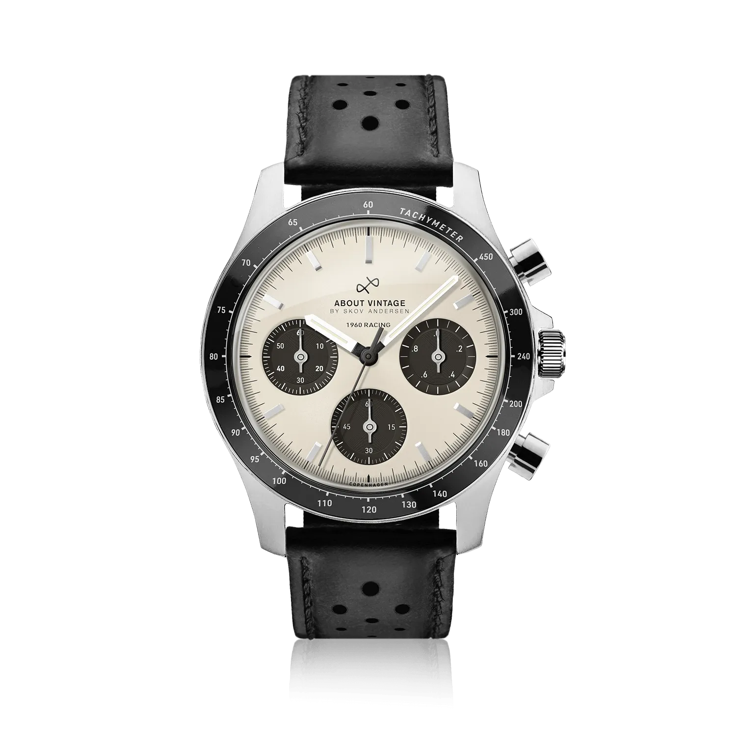 1960 Racing Chronograph, Steel / Off White & Black