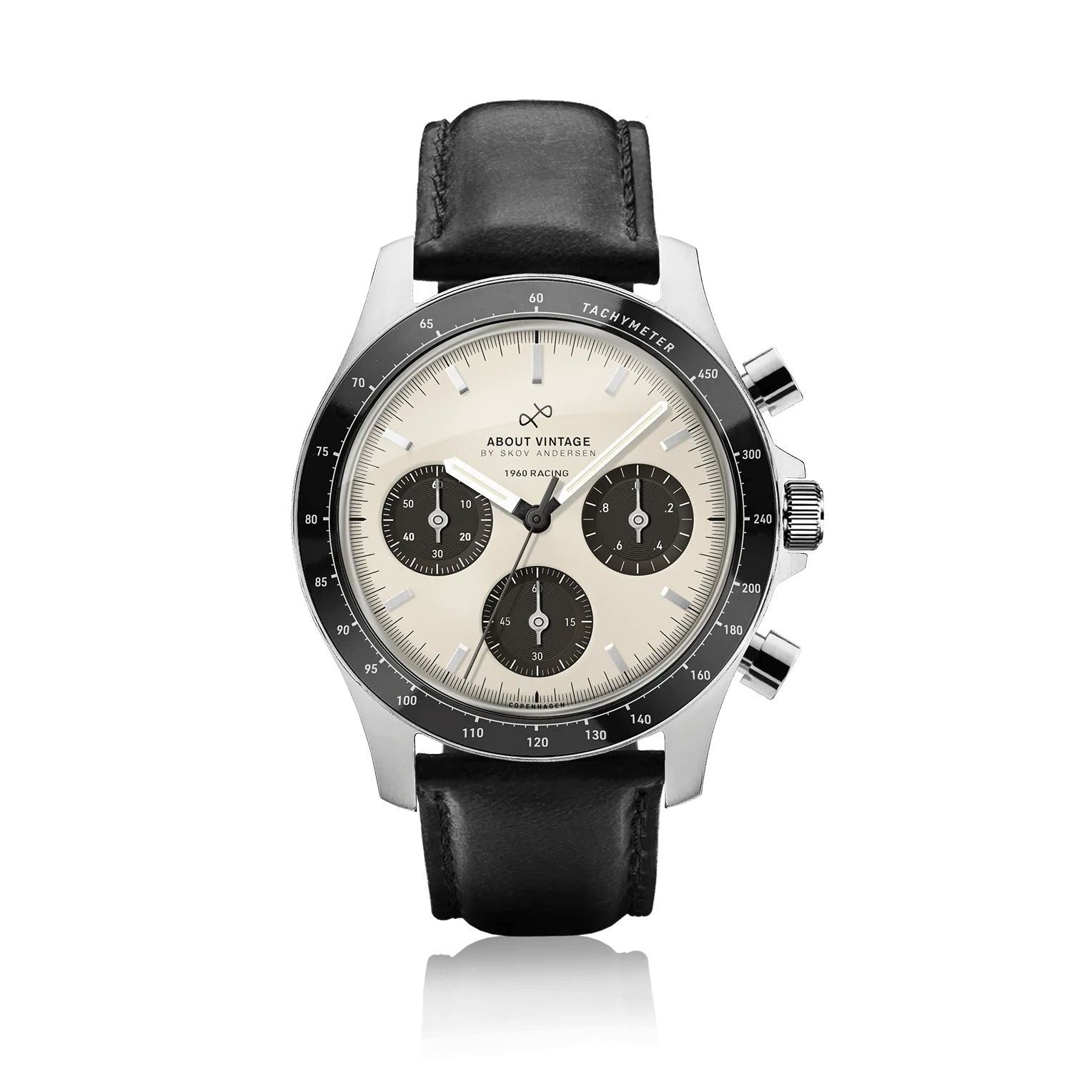 1960 Racing Chronograph, Steel / Off White & Black