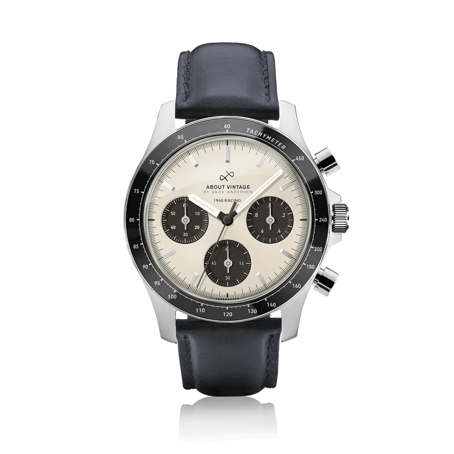 1960 Racing Chronograph, Steel / Off White & Black