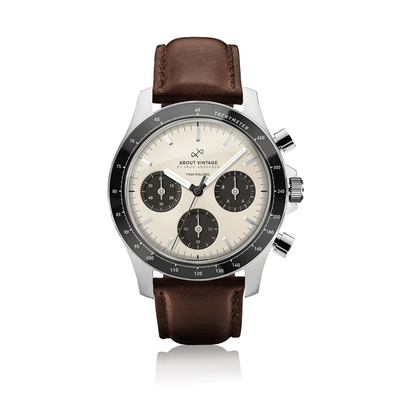 1960 Racing Chronograph, Steel / Off White & Black
