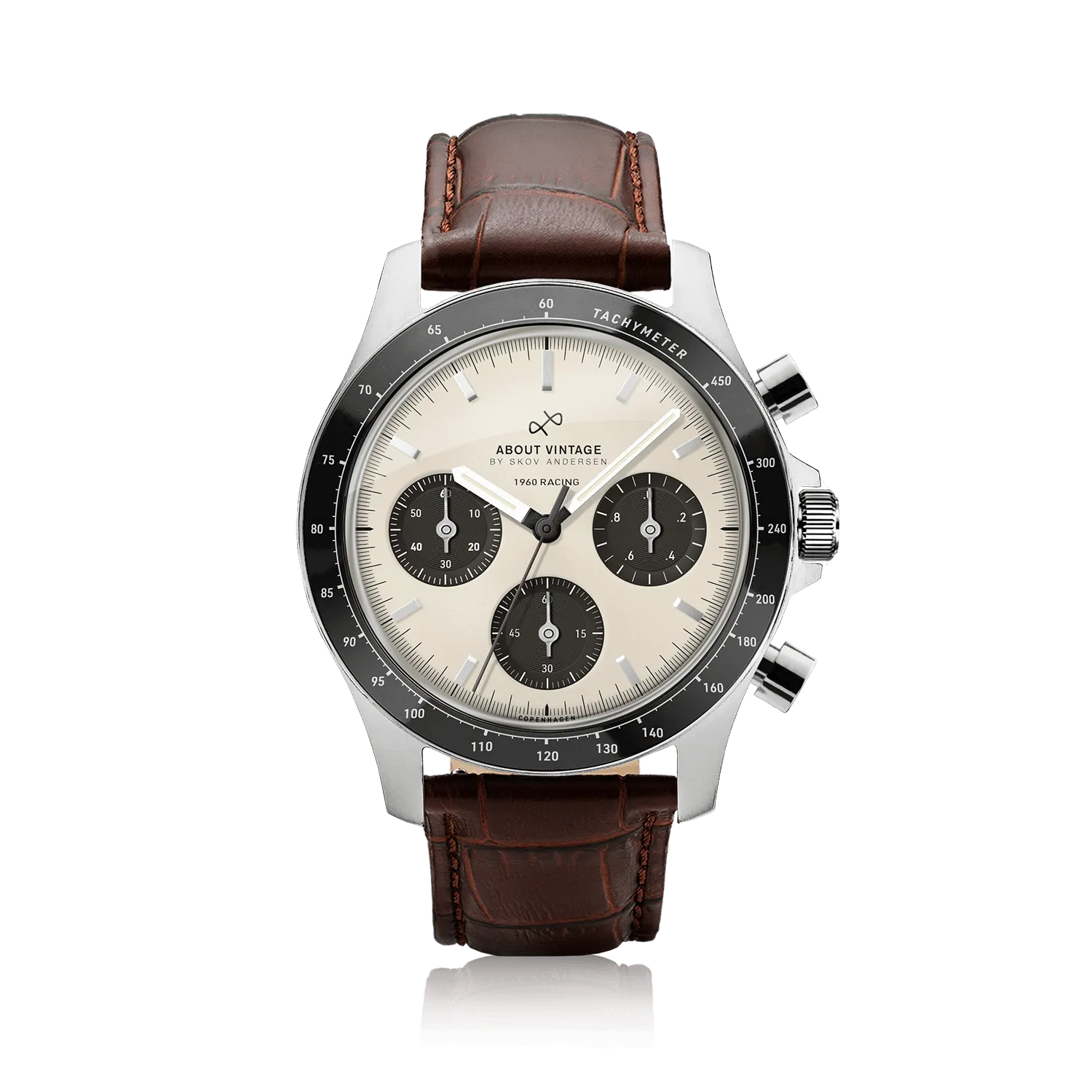 1960 Racing Chronograph, Steel / Off White & Black