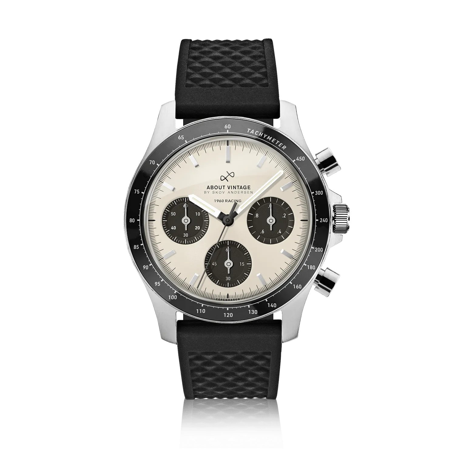 1960 Racing Chronograph, Steel / Off White & Black