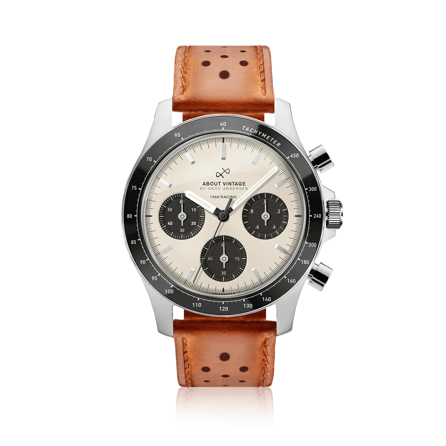 1960 Racing Chronograph, Steel / Off White & Black
