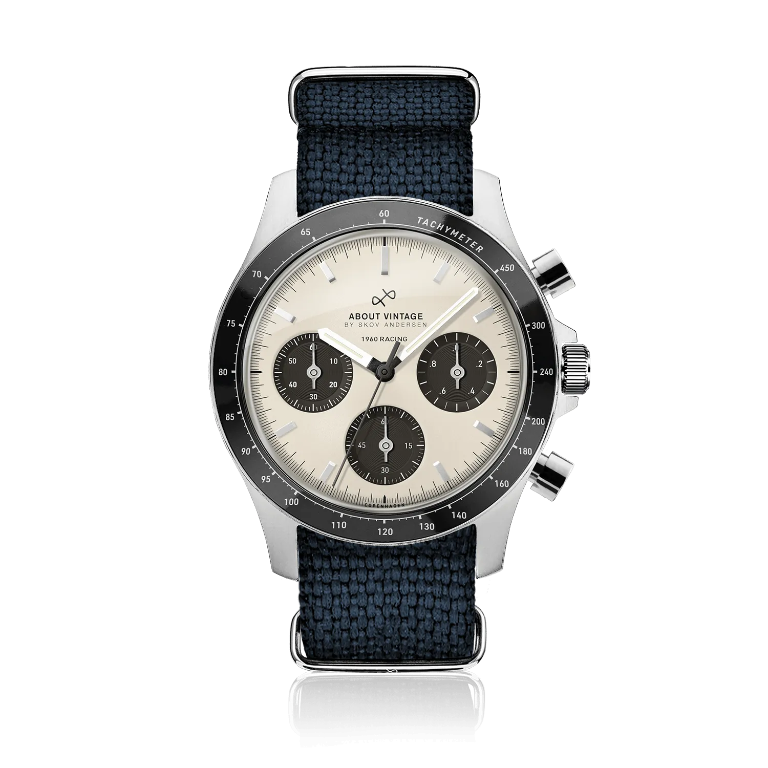1960 Racing Chronograph, Steel / Off White & Black