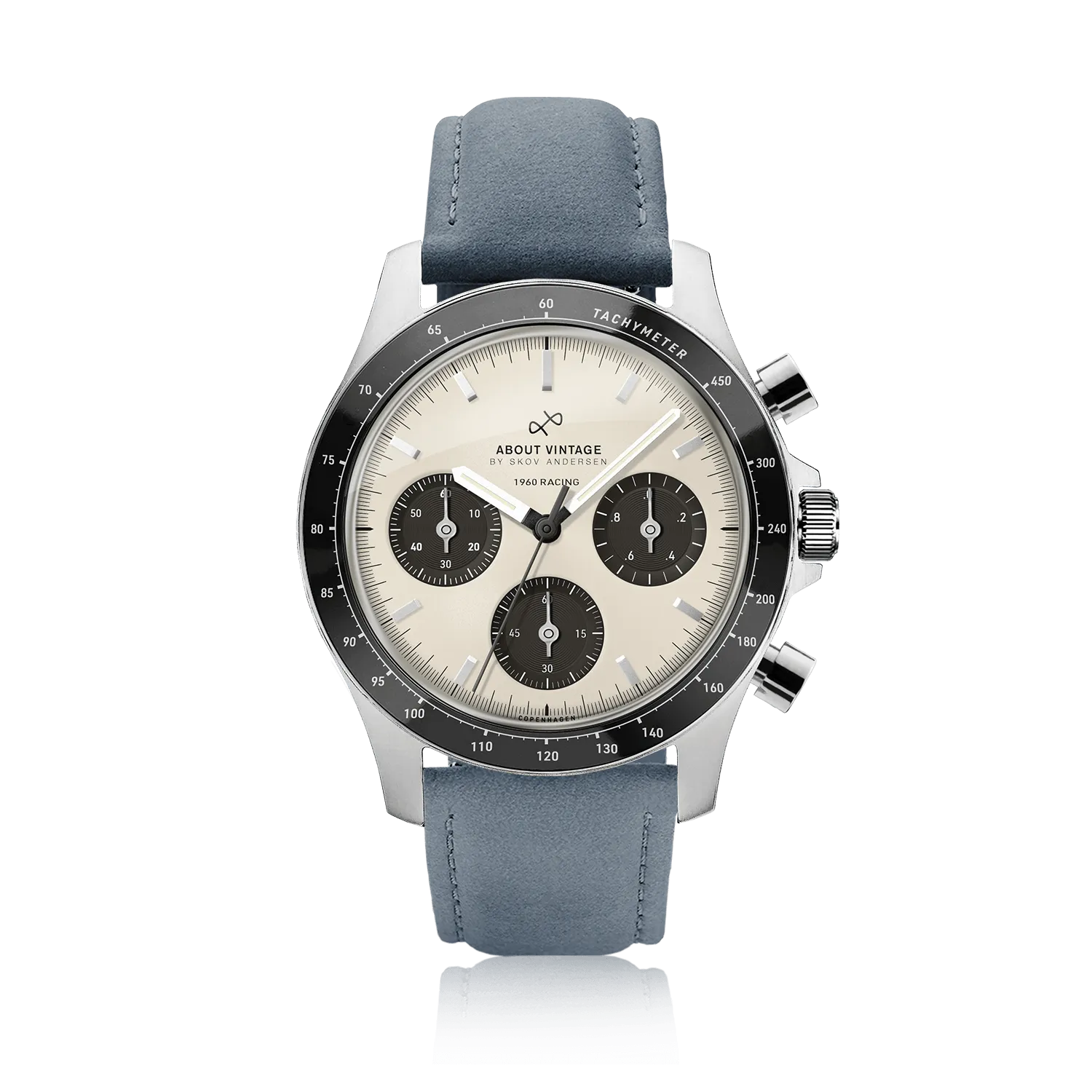 1960 Racing Chronograph, Steel / Off White & Black