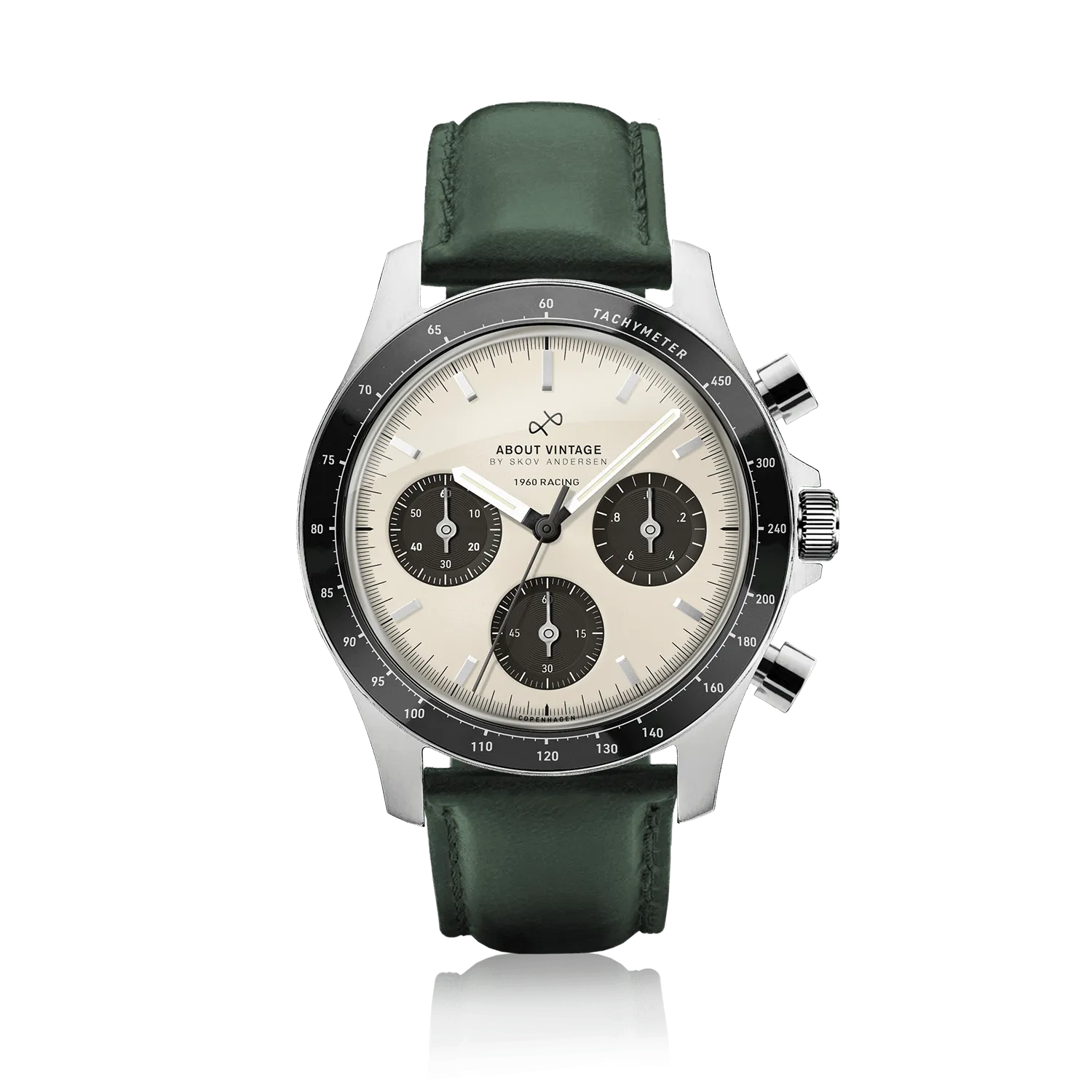 1960 Racing Chronograph, Steel / Off White & Black