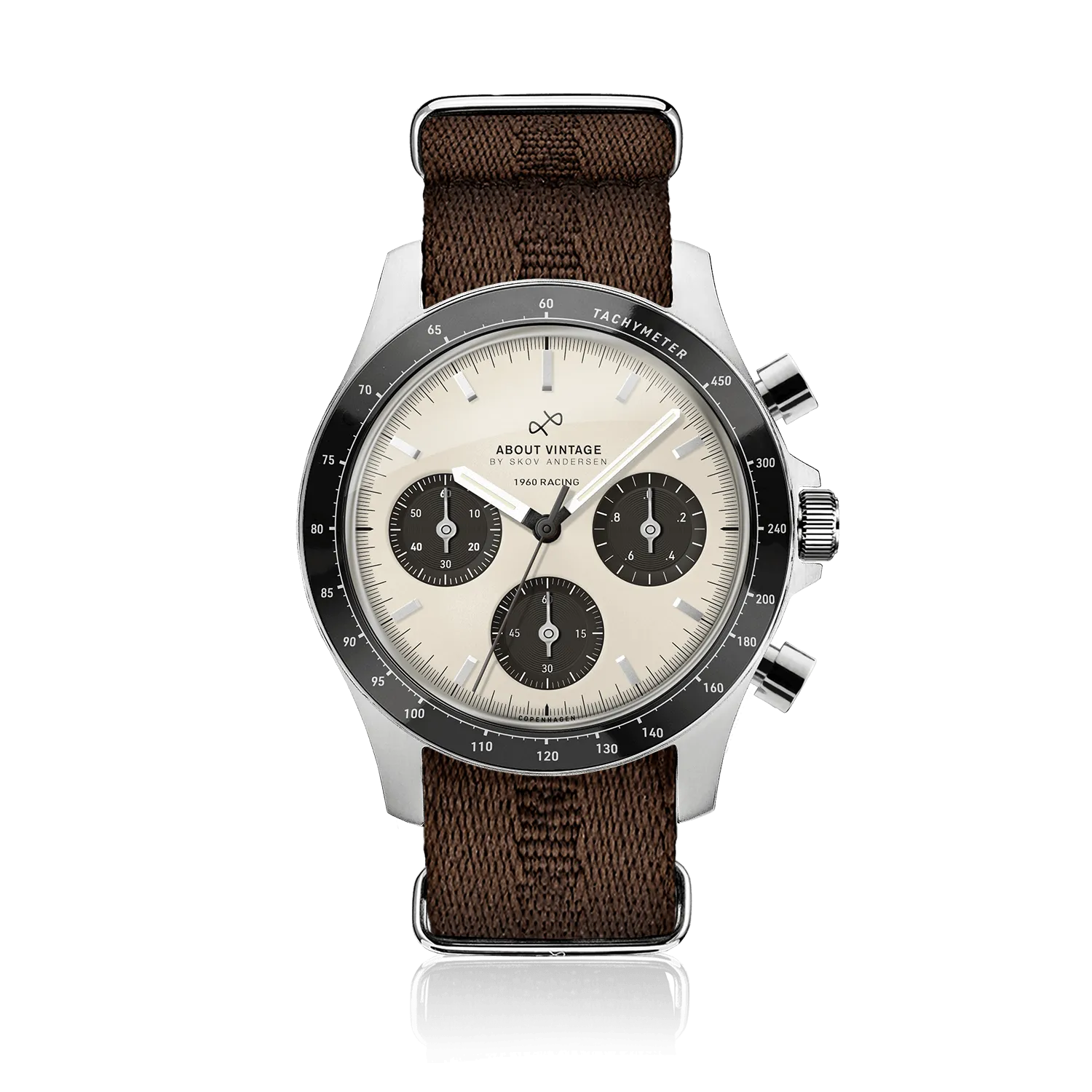 1960 Racing Chronograph, Steel / Off White & Black
