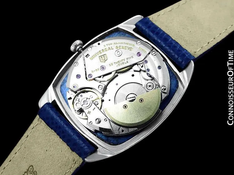 1960's Universal Geneve White Shadow Microtor Watch, Automatic - Stainless Steel