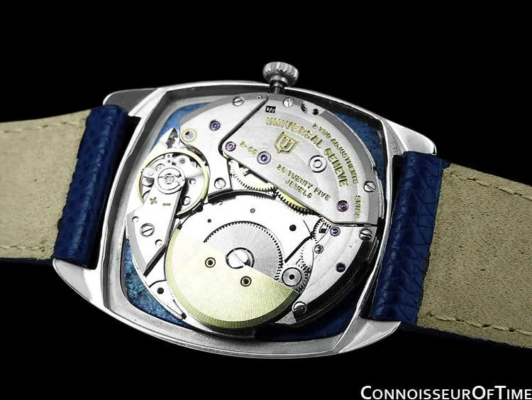 1960's Universal Geneve White Shadow Microtor Watch, Automatic - Stainless Steel