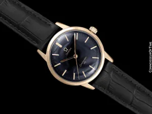 1963 Omega Seamaster 30 Vintage Mens Handwound Watch, Larger 35mm Model - 18K Gold Plated & Stainless Steel