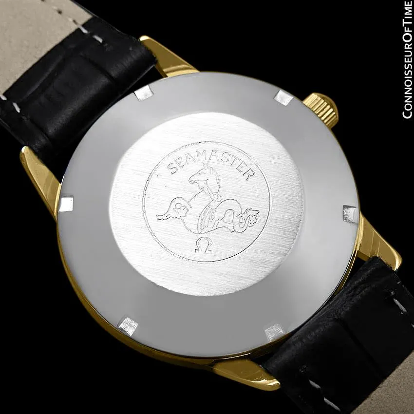 1963 Omega Seamaster 30 Vintage Mens Handwound Watch, Larger 35mm Model - 18K Gold Plated & Stainless Steel