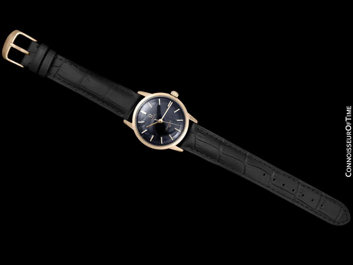 1963 Omega Seamaster 30 Vintage Mens Handwound Watch, Larger 35mm Model - 18K Gold Plated & Stainless Steel