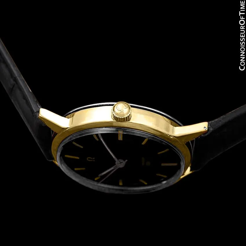 1963 Omega Seamaster 30 Vintage Mens Handwound Watch, Larger 35mm Model - 18K Gold Plated & Stainless Steel