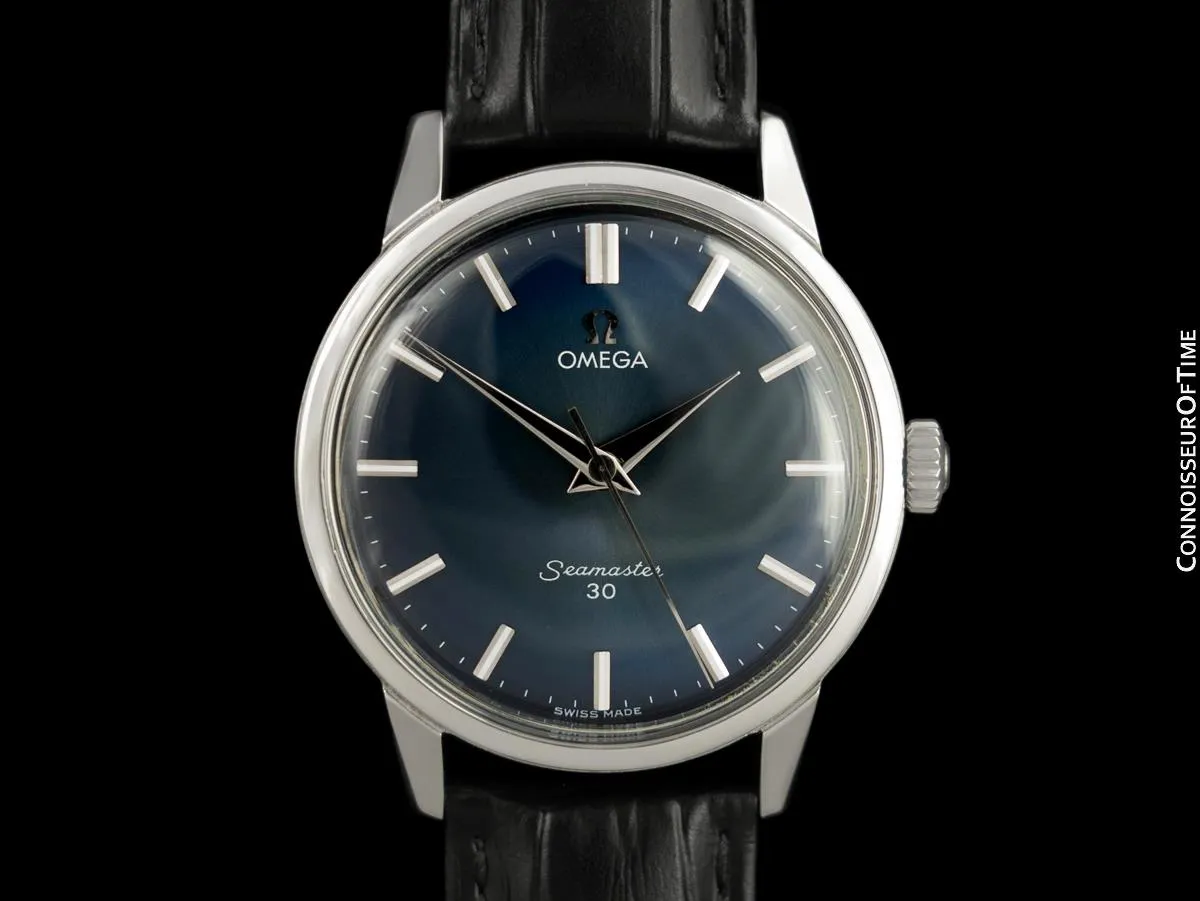 1963 Omega Seamaster 30 Vintage Mens Handwound Watch, Larger 35mm Model - Stainless Steel