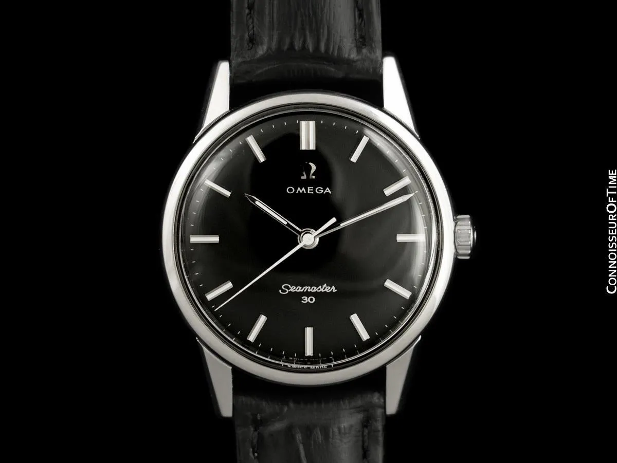 1963 Omega Seamaster 30 Vintage Mens Handwound Watch, Larger 35mm Model - Stainless Steel