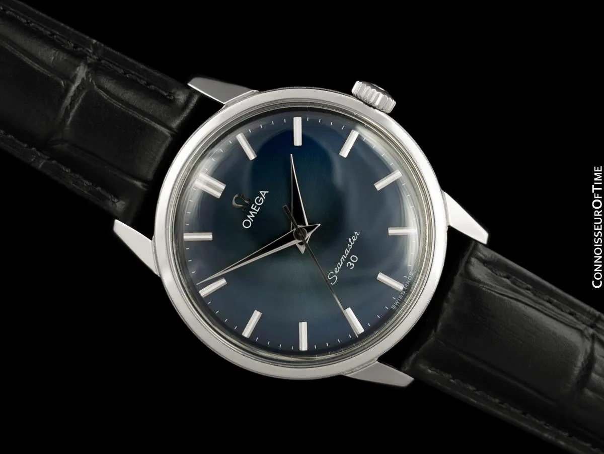 1963 Omega Seamaster 30 Vintage Mens Handwound Watch, Larger 35mm Model - Stainless Steel