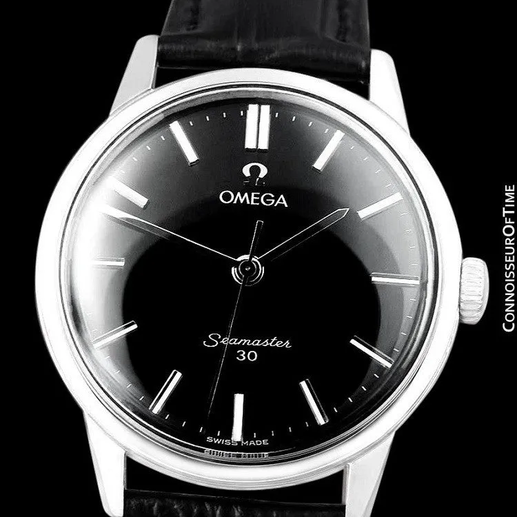 1963 Omega Seamaster 30 Vintage Mens Handwound Watch, Larger 35mm Model - Stainless Steel