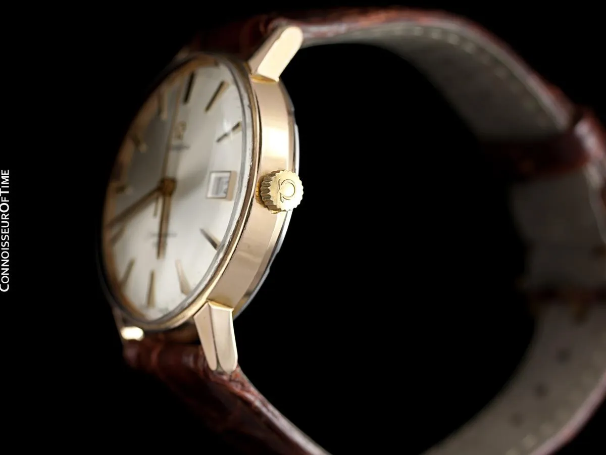 1966 Omega Seamaster 600 Vintage Mens Handwound Watch - 18K Rose Gold Plated & Stainless Steel