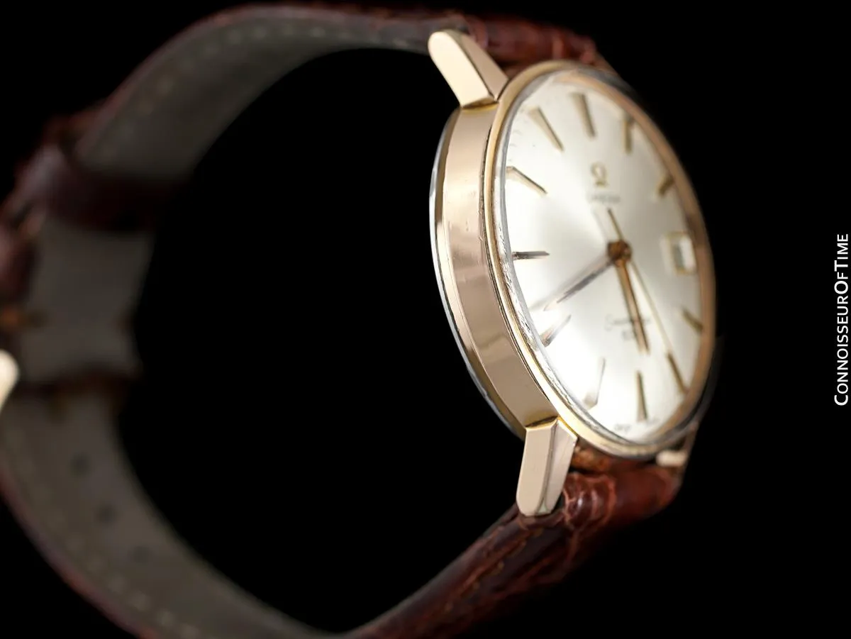 1966 Omega Seamaster 600 Vintage Mens Handwound Watch - 18K Rose Gold Plated & Stainless Steel