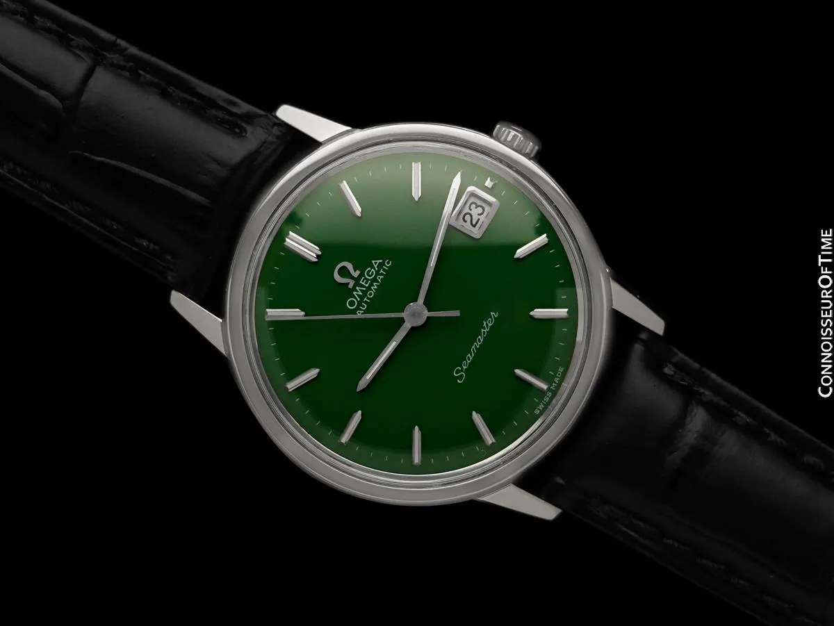 1967 Omega Seamaster Mens Vintage Cal. 565 Watch with Money Green Dial, Automatic, Date - Stainless Steel