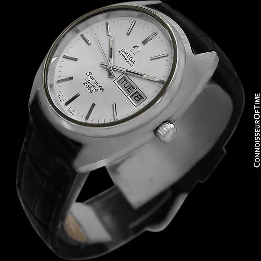 1970's Omega Seamaster Cosmic 2000 Vintage Mens Large Dive Watch, Automatic, Day Date - Stainless Steel