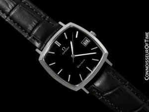 1974 Omega Geneve Vintage Mens Handwound Watch with Quick-Setting Date - Stainless Steel