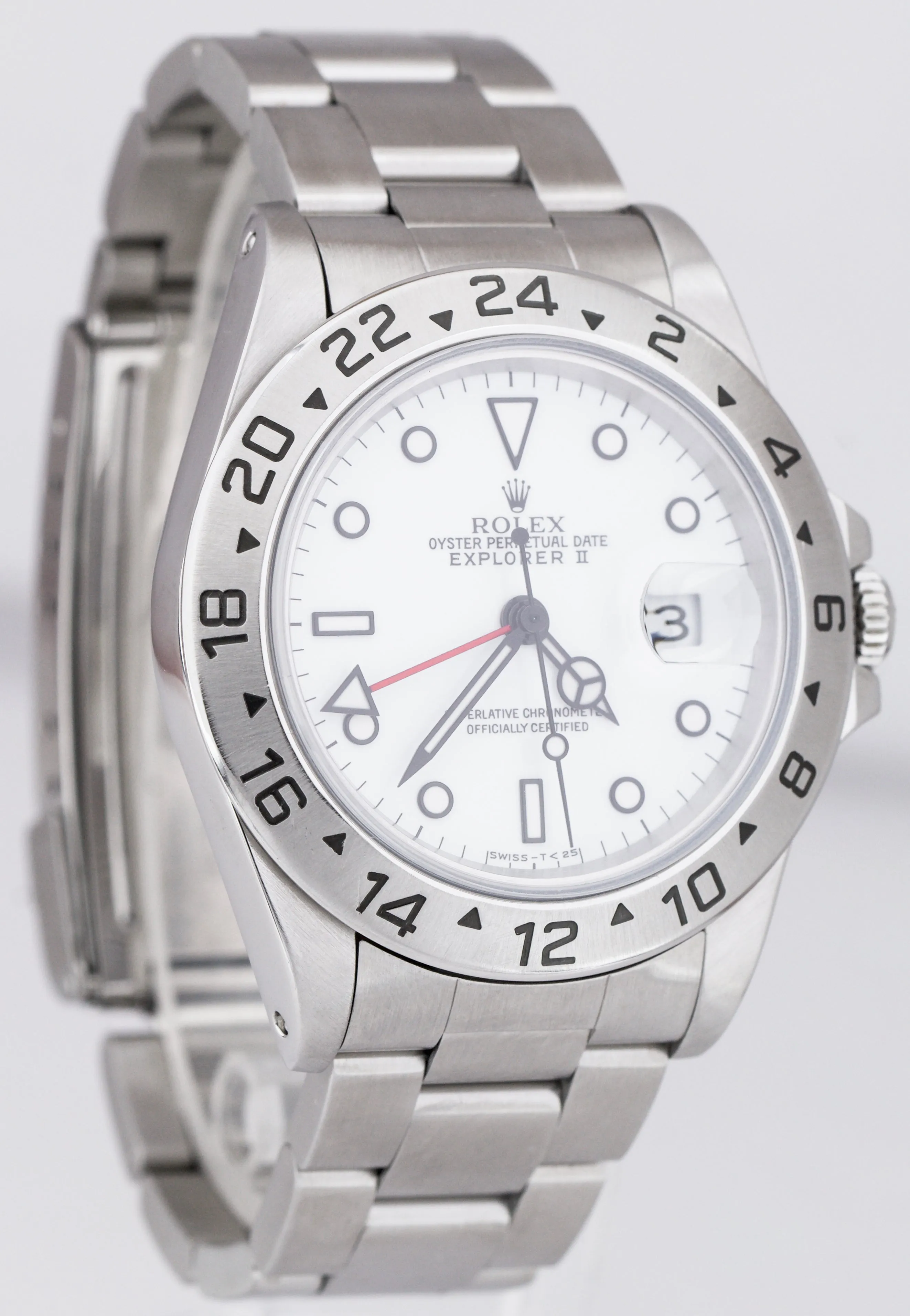1995 Rolex Explorer II Polar White Stainless Automatic 40mm GMT 16570 Date Watch