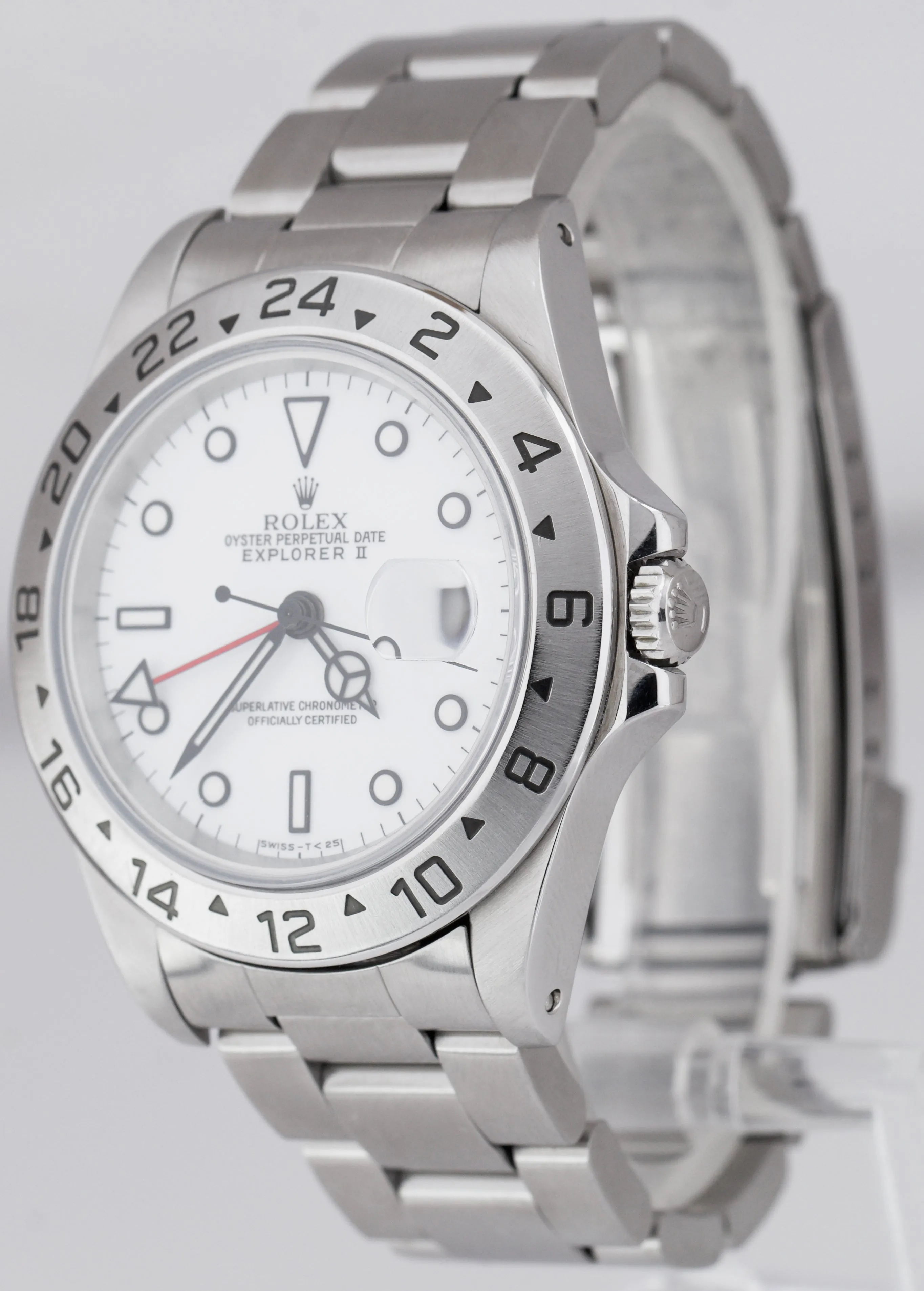 1995 Rolex Explorer II Polar White Stainless Automatic 40mm GMT 16570 Date Watch