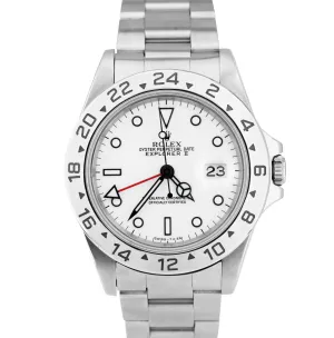1995 Rolex Explorer II Polar White Stainless Automatic 40mm GMT 16570 Date Watch