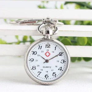 1PC No Waterproof Watches elderly Clear Large Numbers Nurse Pocket Watches Keys Holders Watches Student Tests Nurse Watches
