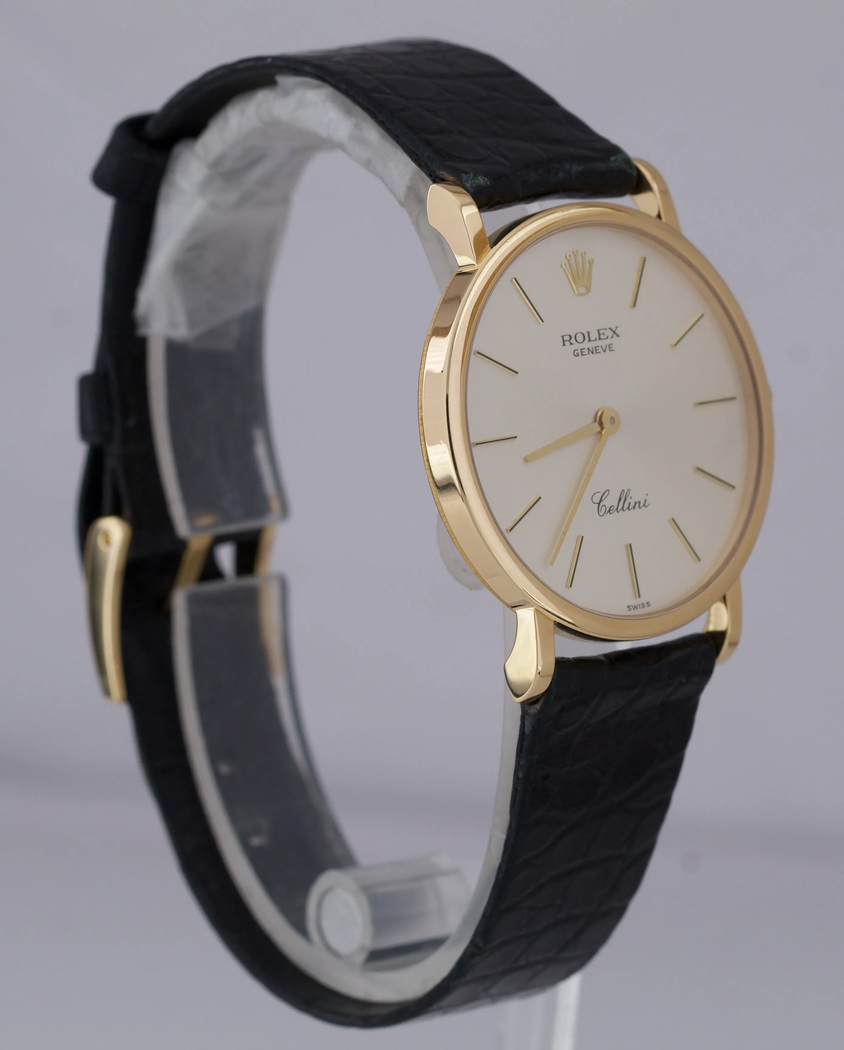 2001 Rolex Geneve Cellini Classic 32mm Silver 18K Yellow Gold Watch 5112 B P