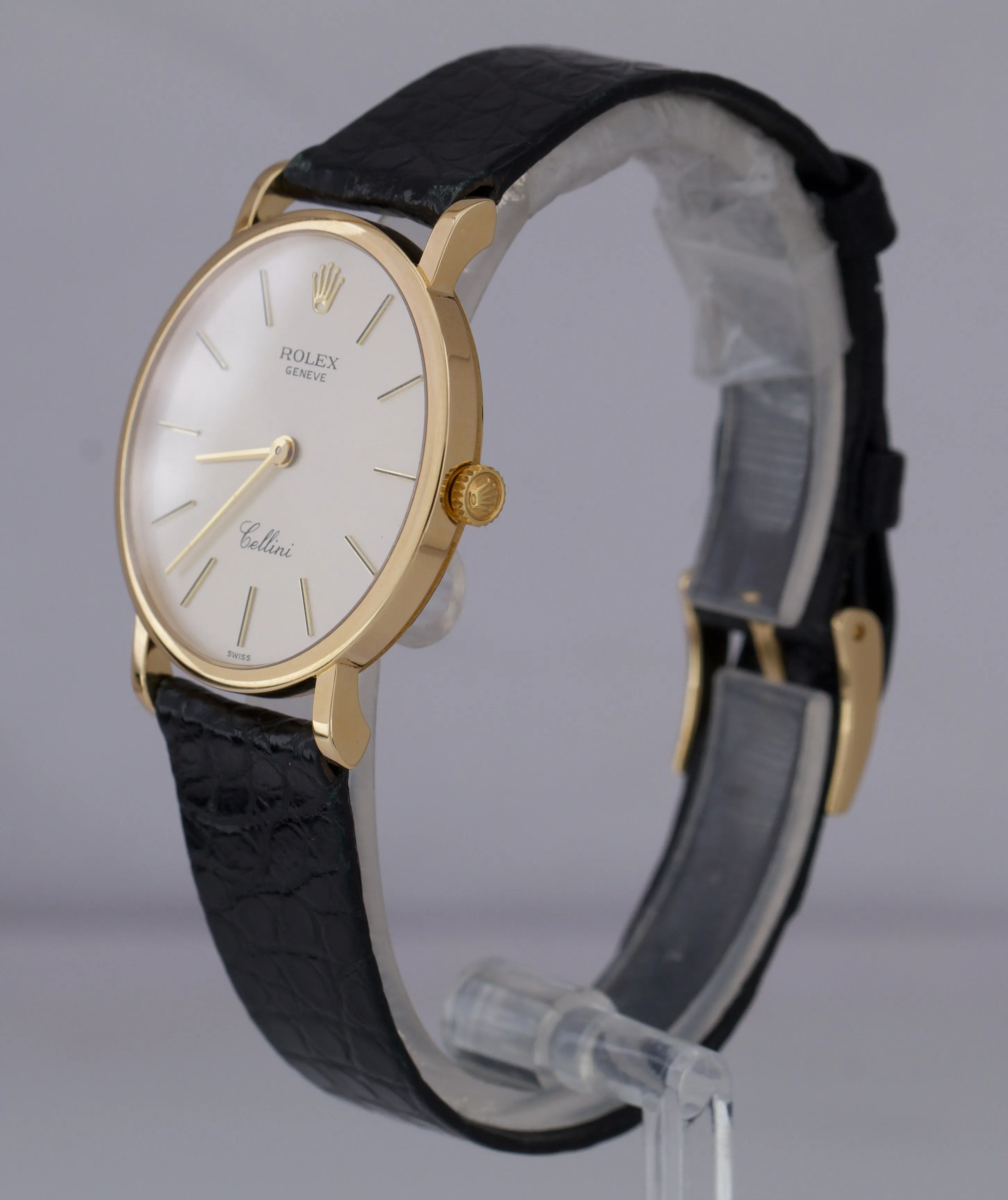 2001 Rolex Geneve Cellini Classic 32mm Silver 18K Yellow Gold Watch 5112 B P