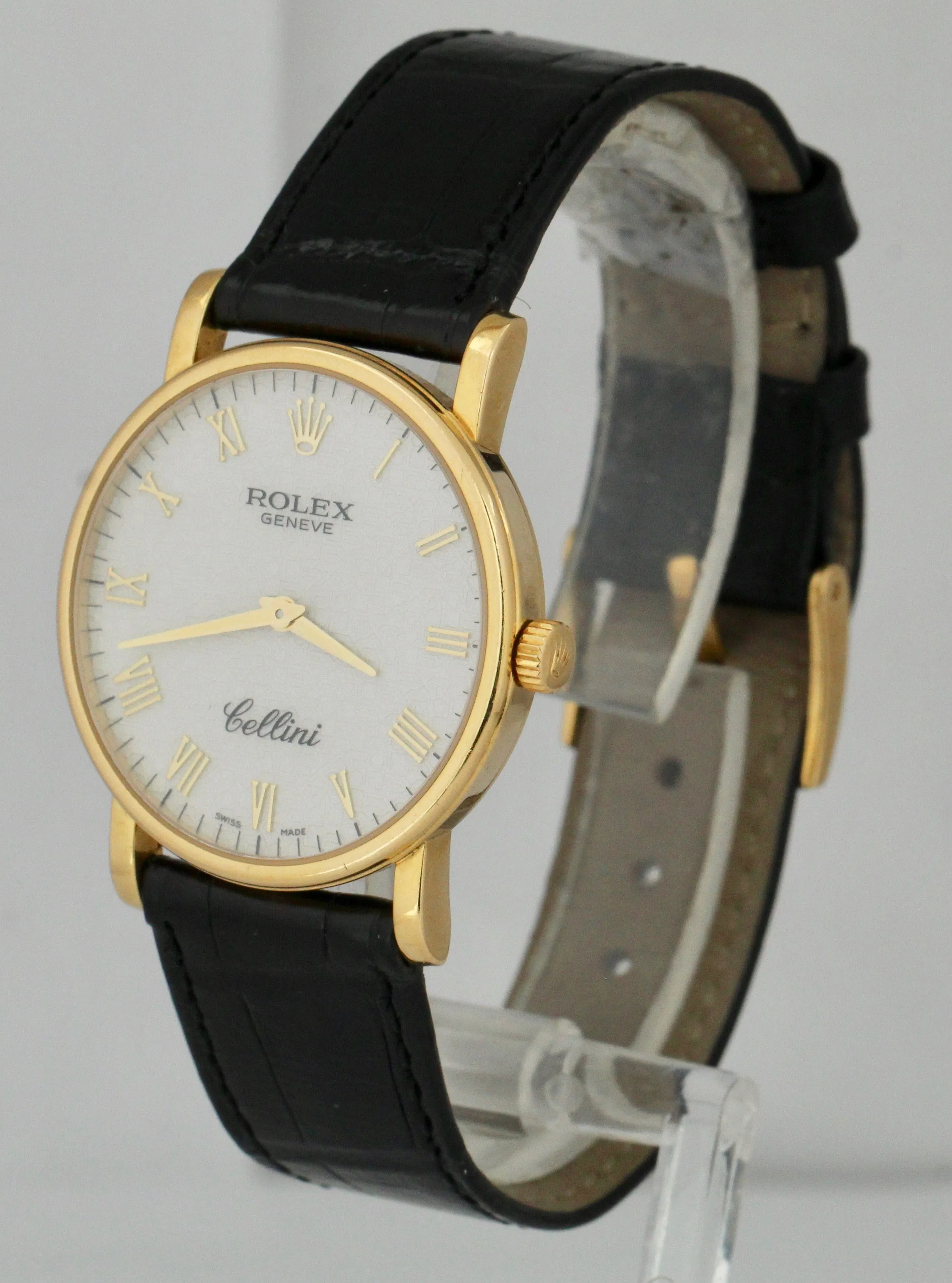 2006 Rolex Cellini Ivory Jubilee Roman Numeral 18K Yellow Gold 32mm Watch 5115