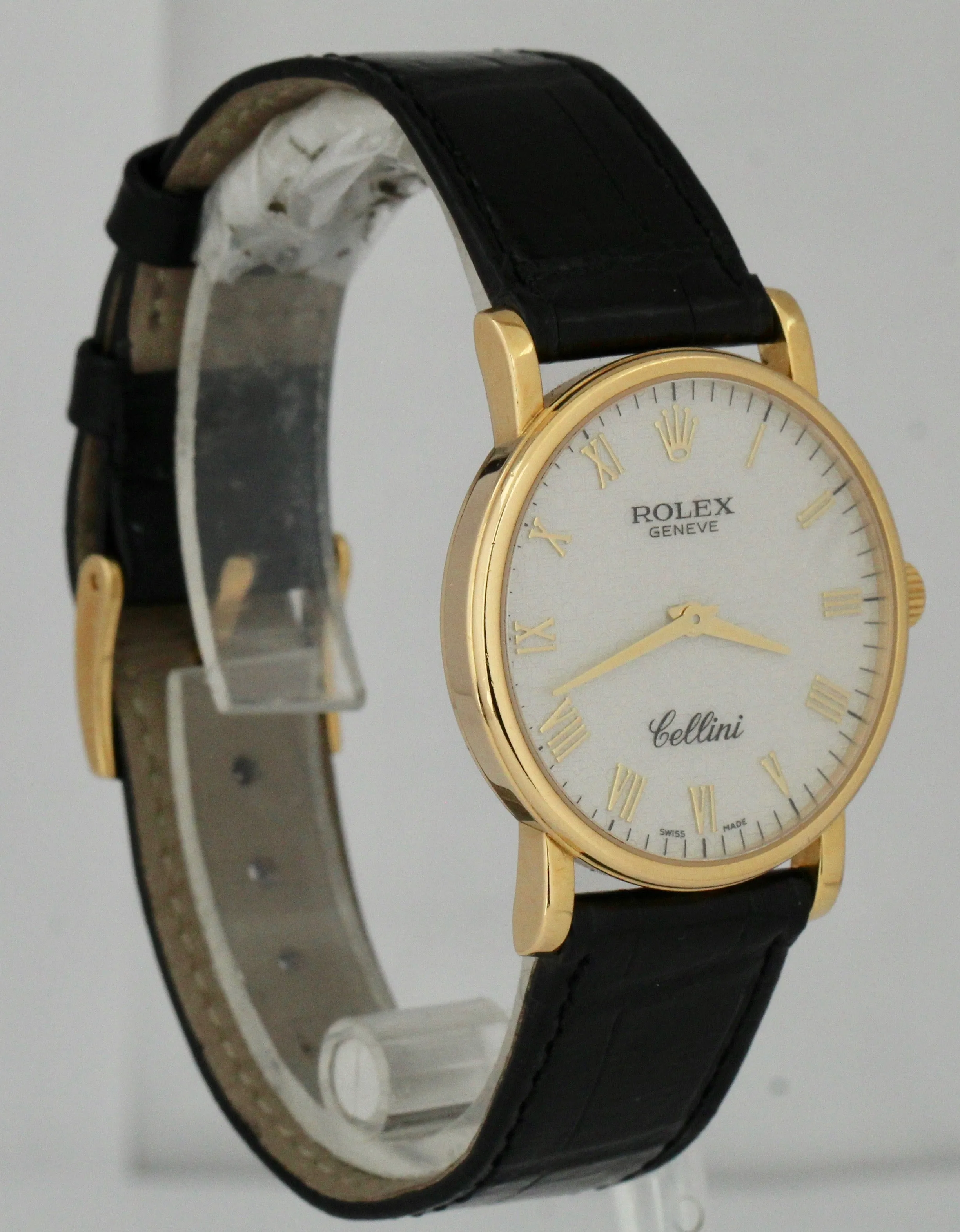 2006 Rolex Cellini Ivory Jubilee Roman Numeral 18K Yellow Gold 32mm Watch 5115