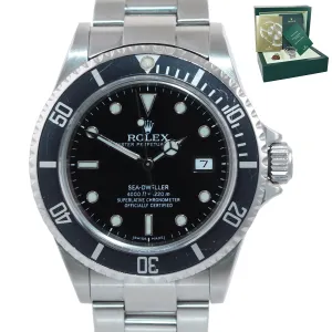 2008 Rolex Sea-Dweller 16600 Steel Oyster Black Dial Dive 40mm Watch Box