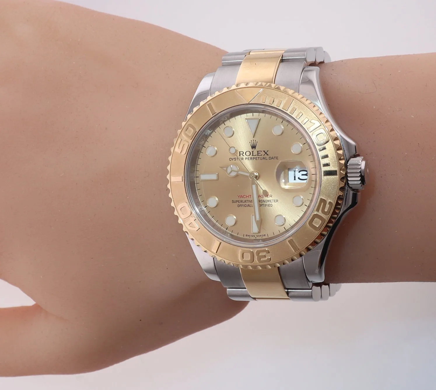 2015 PAPERS Rolex Yacht-Master Dark Mother of Pearl Two Tone 16623 Watch Box