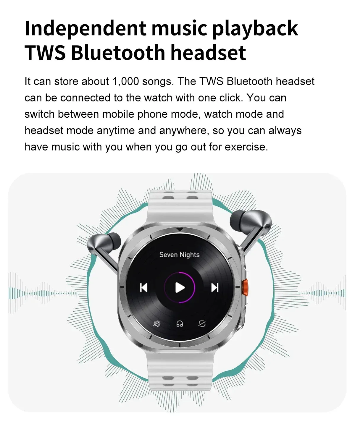 2024 DT Watch Ultra Smartwatch 47mm Smart Watches For iPhone Samsung Galaxy 32GB ROM Men Women Lady Video Player Sports Fitness