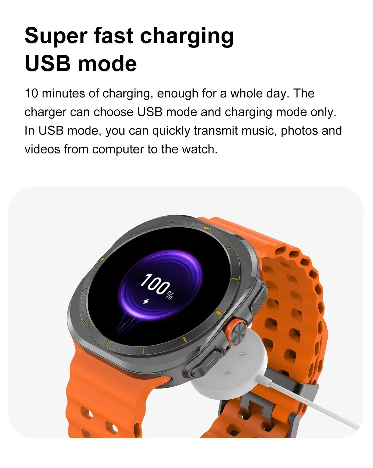 2024 DT Watch Ultra Smartwatch 47mm Smart Watches For iPhone Samsung Galaxy 32GB ROM Men Women Lady Video Player Sports Fitness