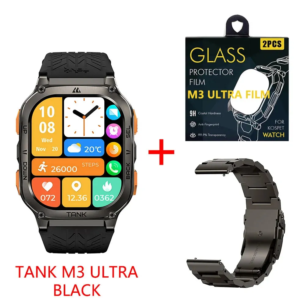 2024 Original KOSPET TANK M3 Ultra GPS Smart Watches For Men Women Smartwatch AOD Electronic Military Rugged Waterproof Watch